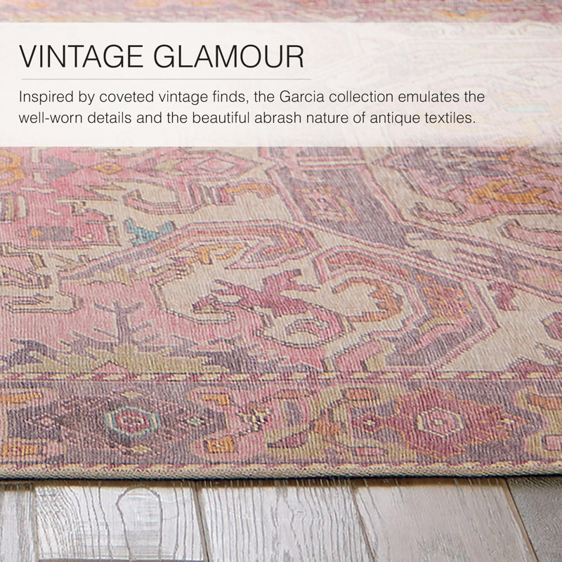 Birch Lane™ Framboise Oriental Machine Woven Polyester Area Rug in